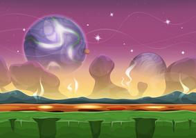 Fantasy Sci-fi Alien Landscape voor Ui Game vector