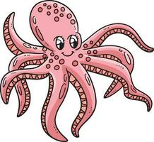 moeder Octopus tekenfilm gekleurde clip art vector