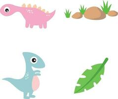 schattig dino illustratie. schattig weinig dino set. voor ontwerp decoratie . vector illustratie.