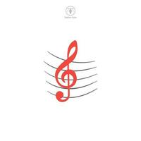 muziek- Notitie icoon symbool vector illustratie geïsoleerd Aan wit achtergrond