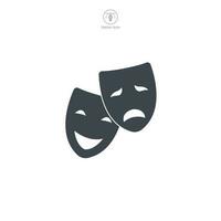 theater masker komedie en tragedie icoon symbool vector illustratie geïsoleerd Aan wit achtergrond