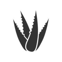 vector illustratie van aloë vera icoon in donker kleur en wit achtergrond