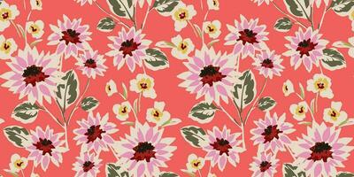 bloemen abstract naadloos patroon. retro bloemen. wijnoogst stijl.vector ontwerp voor papier, omslag, kleding stof, interieur decor en andere gebruik vector