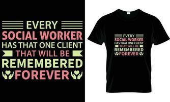 sociaal arbeider t-shirt ontwerp vector. vector