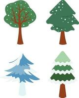 winter sneeuw boom. kleurrijk vector illustratie in vlak tekenfilm stijl