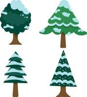 winter sneeuw boom.voor ontwerp decoratie. kleurrijk vector illustratie in vlak tekenfilm stijl