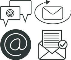 e-mail icoon schets geïsoleerd achtergrond. Open envelop pictogram. lijn brief symbool voor website ontwerp, mobiel app, ui. vector illustratie.