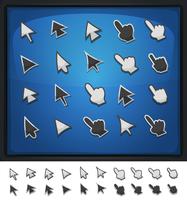 Comic Computer Cursors, Pointers And Arrows Pictogrammen vector