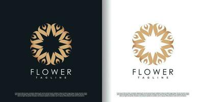 bloem logo-ontwerp met creatief concept premium vector