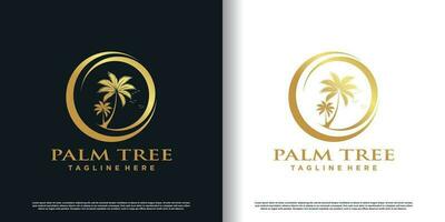 palm logo ontwerp met creatief uniek concept premie vector