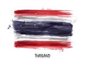 realistische aquarel vlag van thailand. vector