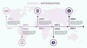 infographic sjabloon voor presentaties en Kenmerken gegevens visualisatie omvat een werkwijze tabel met diagrammen, stappen, opties. de concept voor afzet door illustraties voor rit naar succes. vector