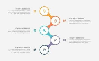 vijf opties cirkel infographic sjabloon ontwerp vector