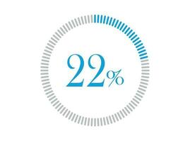 22 procent bezig met laden. 22 procent cirkel diagrammen infographics vector, percentage klaar naar gebruik voor web ontwerp. vector