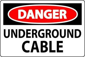 Gevaar teken, ondergronds kabel vector
