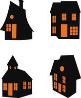 halloween achtervolgd huis. eng halloween huis bundel set. vector illustratie