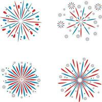 vuurwerk Verenigde Staten van Amerika onafhankelijkheid dag. feestelijk kunst voorwerp voor Verenigde Staten van Amerika onafhankelijkheid dag. Amerikaans nationaal viering ontwerp elementen. vector