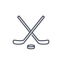 ijs hockey lijn icoon met stokjes vector