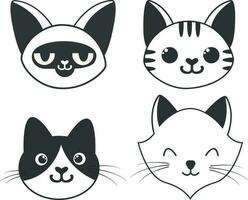 Internationale kat dag. met katten dieren viering in vlak tekenfilm hand- getrokken achtergrond vector