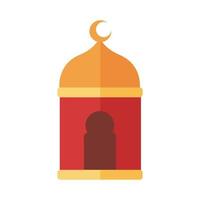 ramadan kareem cupule met maan platte stijlicoon vector