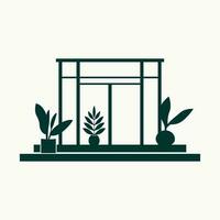 Boheems huis vector icoon ontwerp. planten natuurlijk elementen.