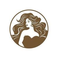 vrouw portret vector icoon ontwerp. logo voor schoonheid industrie.