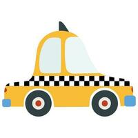 tekenfilm taxi auto. vector illustratie Aan een wit achtergrond.