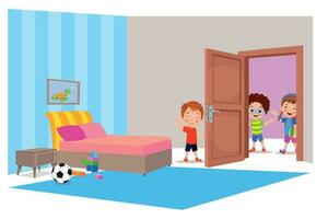 slaapkamer en kinderen vector illustratie
