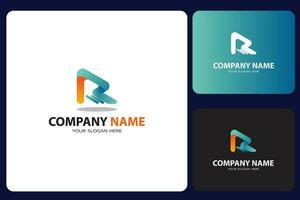 r brief logo ontwerpsjabloon vector