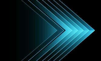 abstract blauw licht pijl richting Aan zwart ontwerp modern futuristische achtergrond vector