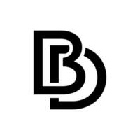 brief b en d logo ontwerp vector