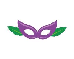 mardi gras feestmasker met bladeren plant vector