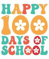 gelukkig 100 dagen van school- t-shirt afdrukken sjabloon vector