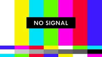 Nee signaal kleurrijk lijnen TV glitch vector illustratie