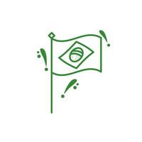 Braziliaanse vlag land geïsoleerde icon vector