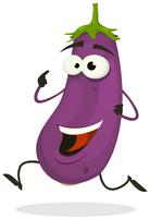 Cartoon Gelukkig Aubergine Karakter vector