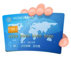 Hand met creditcard vector