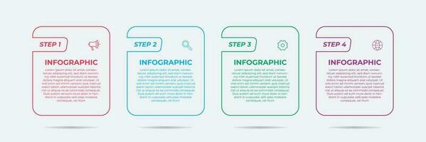 bedrijf werkwijze infographic sjabloon. 4 stappen infographics sjabloon. eps 10 vector. vector