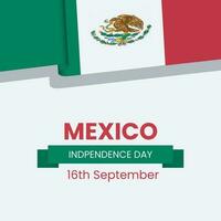 Mexico onafhankelijkheid dag banier of post sjabloon met vlaggen. gelukkig onafhankelijkheid dag Mexico 16e september. vector