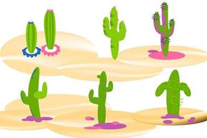 set van cartooncactus vector