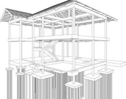 3d illustratie van gebouw structuur vector