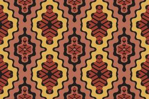 ikat damast paisley borduurwerk achtergrond. ikat kader meetkundig etnisch oosters patroon traditioneel.azteken stijl abstract vector illustratie.ontwerp voor textuur, stof, kleding, verpakking, sarong.
