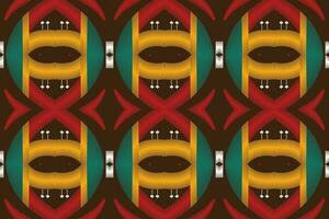 ikat bloemen paisley borduurwerk achtergrond. ikat kleding stof meetkundig etnisch oosters patroon traditioneel. ikat aztec stijl abstract ontwerp voor afdrukken textuur,stof,sari,sari,tapijt. vector