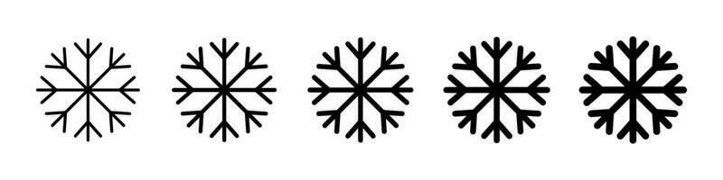sneeuwvlok icoon reeks met verschillend maten. ijs Kristallen. vector. vector