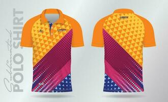 kleurrijk sublimatie polo overhemd mockup sjabloon ontwerp voor badminton Jersey, tennis, voetbal, Amerikaans voetbal of sport uniform vector