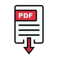 pdf het dossier downloaden icoon. pdf gegevens downloaden. vector. vector