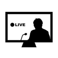 leven streaming TV silhouet icoon. vector. vector