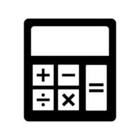 rekenmachine silhouet icoon met vier rekenkundig symbolen. vector. vector