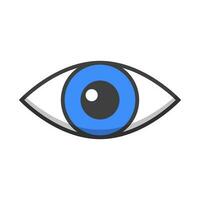 gemakkelijk blauw oog icoon. vector. vector