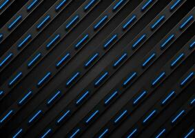 zwart en gloeiend neon blauw strepen abstract tech achtergrond vector